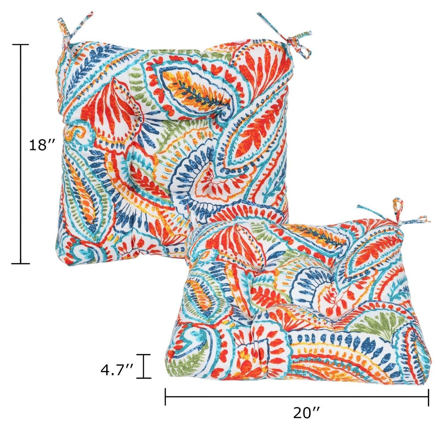 Patio Chair Cushion Fabric Slipcover Foam - Set of 2 CUSHION Aoodor