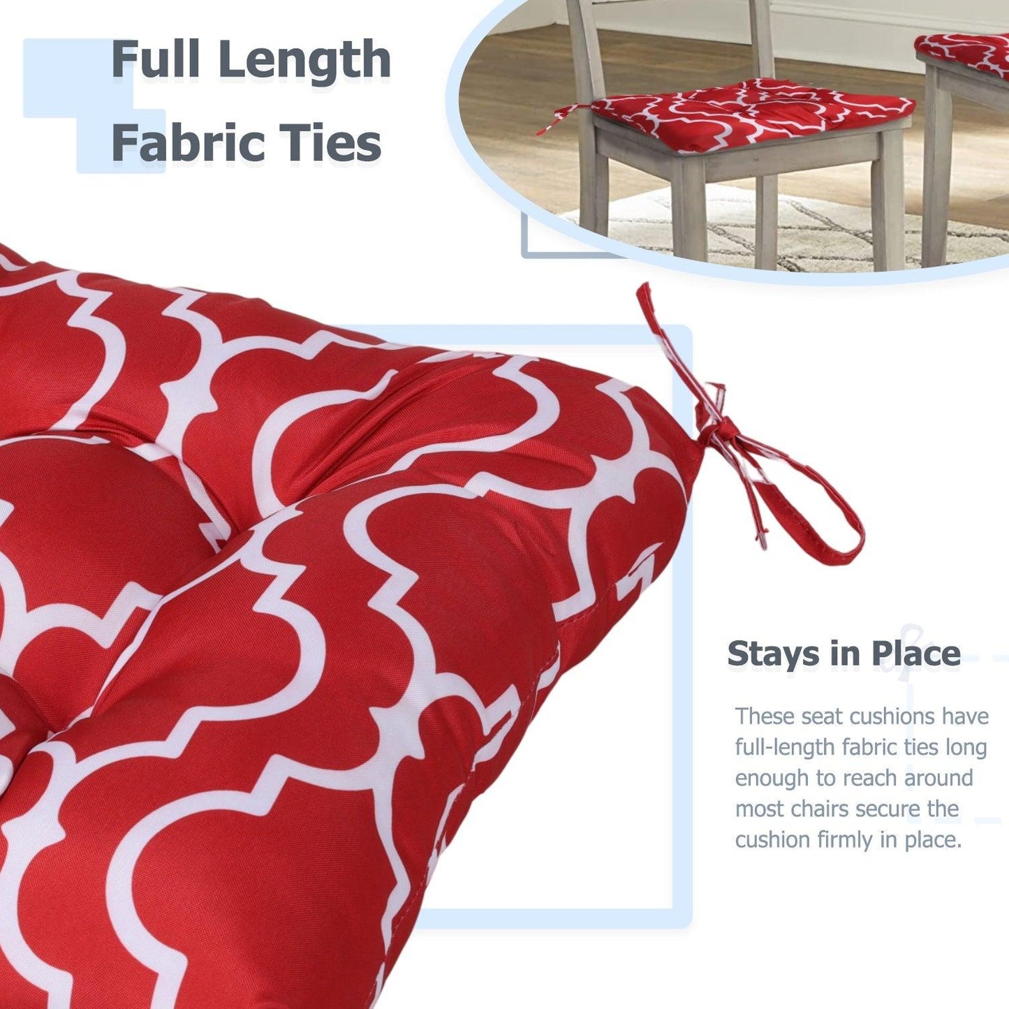 Patio Chair Cushion Fabric Slipcover Foam - Set of 2 CUSHION Aoodor