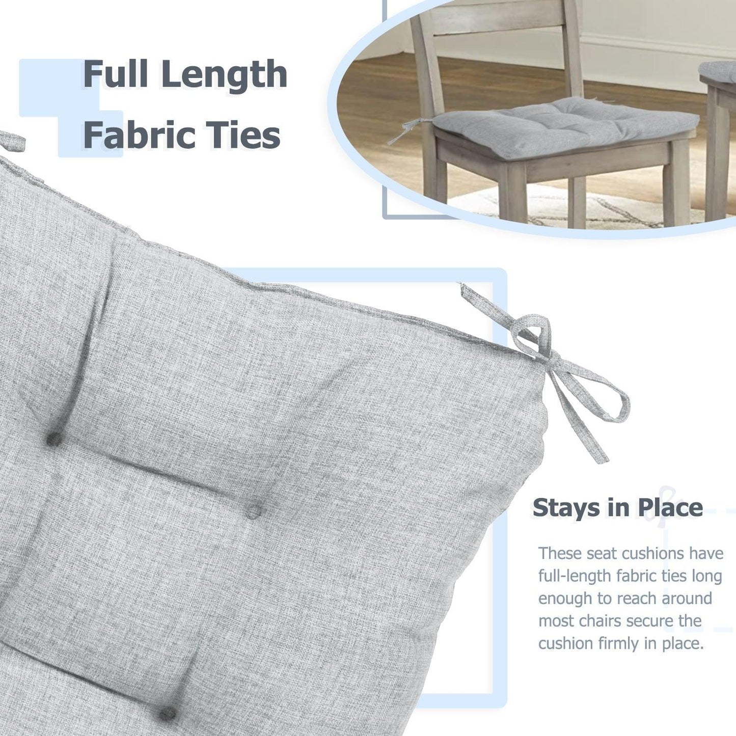 Patio Chair Cushion Fabric Slipcover Foam - Set of 2 CUSHION Aoodor