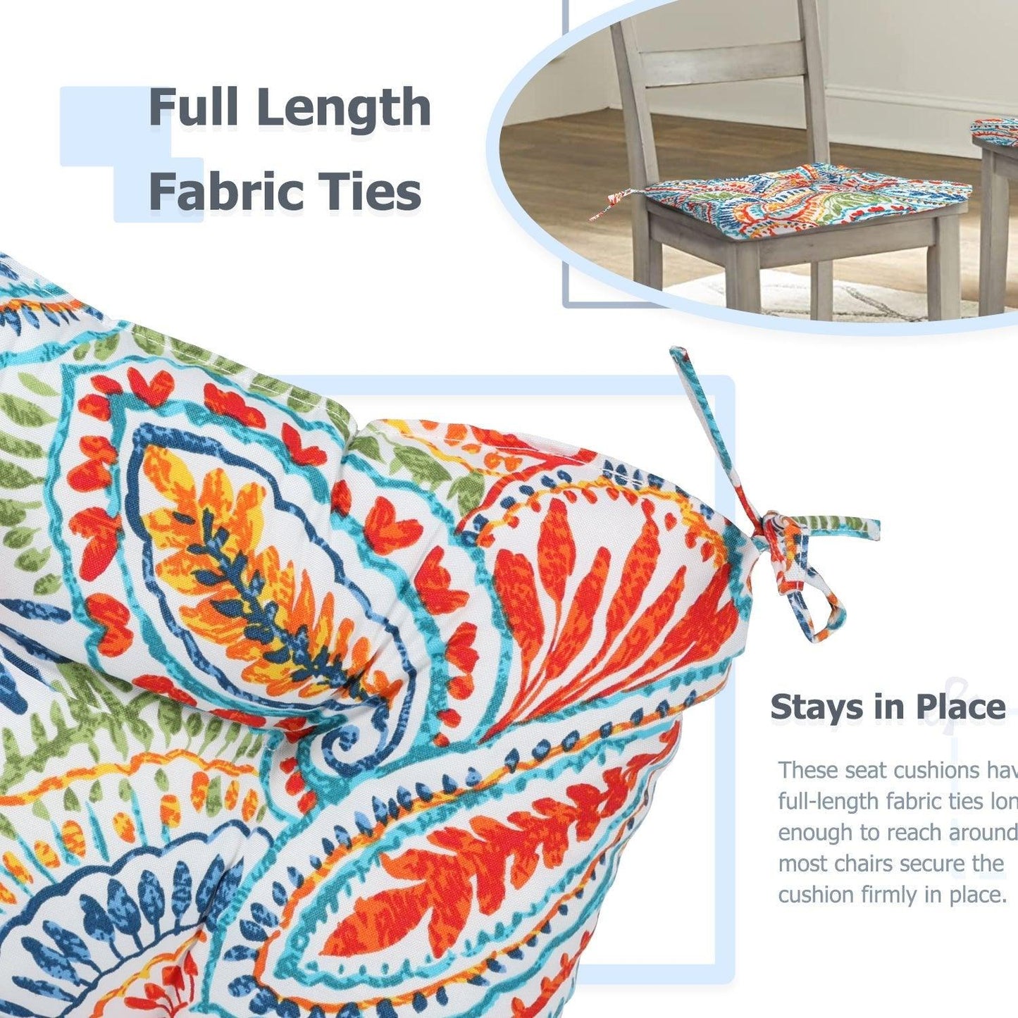 Patio Chair Cushion Fabric Slipcover Foam - Set of 2 CUSHION Aoodor