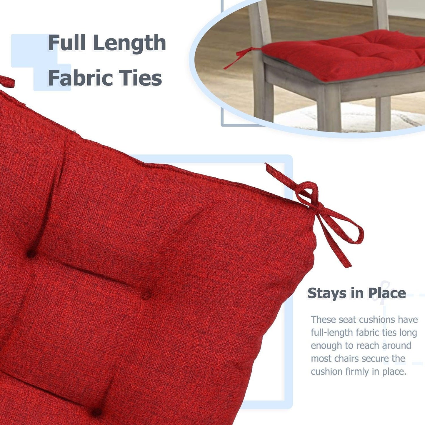 Patio Chair Cushion Fabric Slipcover Foam - Set of 2 CUSHION Aoodor