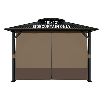 Universal Gazebo Curtain Set for Privacy Side Walls 4 Panels (Curtain Only) - Brown Coffee