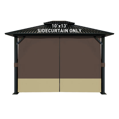 Universal Gazebo Curtain Set for Privacy Side Walls 4 Panels (Curtain Only) - Coffee Khaki