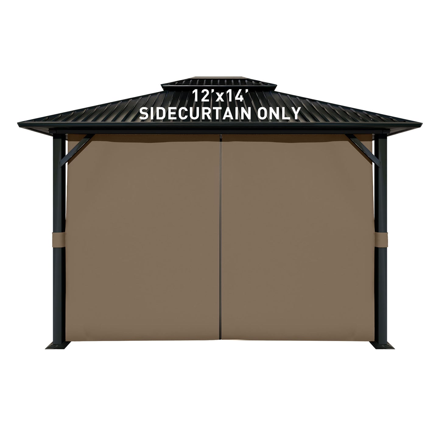 Universal Gazebo Curtain Set for Privacy Side Walls 4 Panels (Curtain Only) - Brown