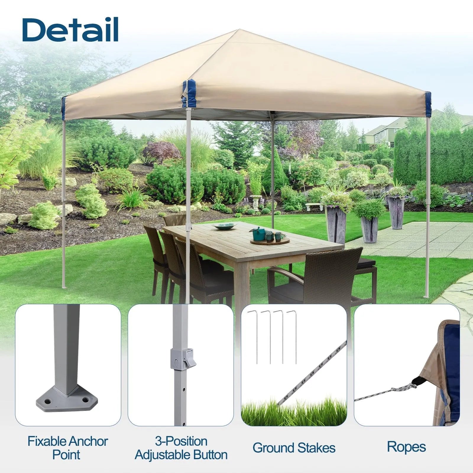 10 x 10 /12 x 12 FT Pop Up Canopy Tent with Roller Bag, Instant Shade Canopy Aoodor