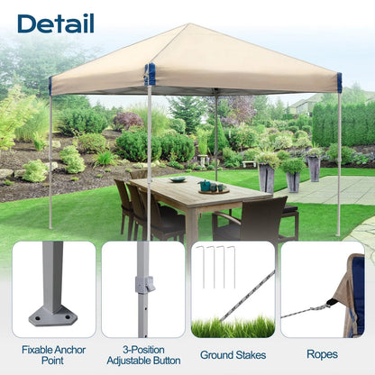 10 x 10 /12 x 12 FT Pop Up Canopy Tent with Roller Bag, Instant Shade Canopy Aoodor