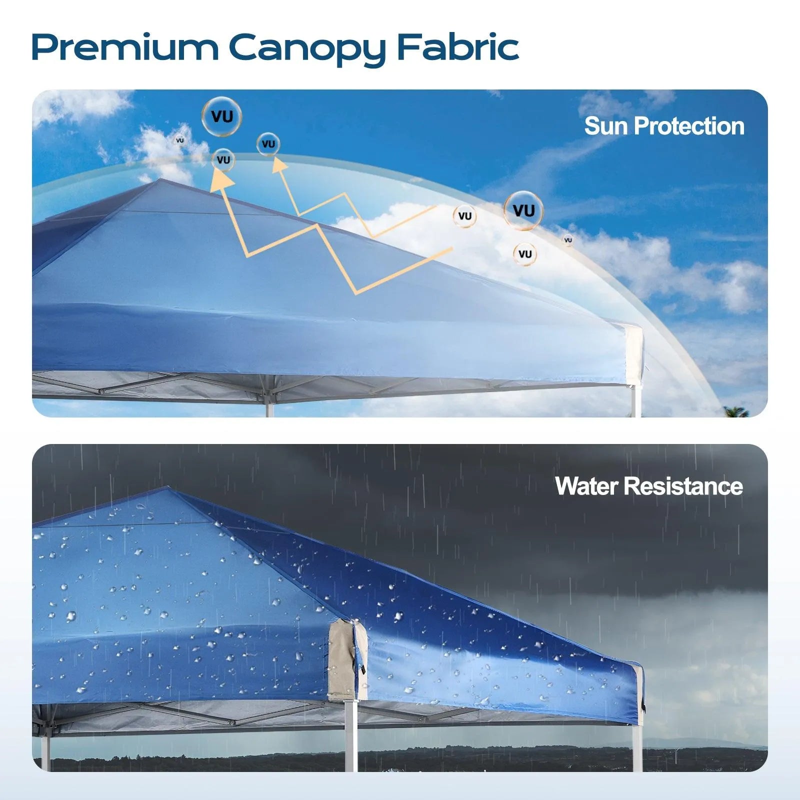 10 x 10 /12 x 12 FT Pop Up Canopy Tent with Roller Bag, Instant Shade Canopy Blue Aoodor