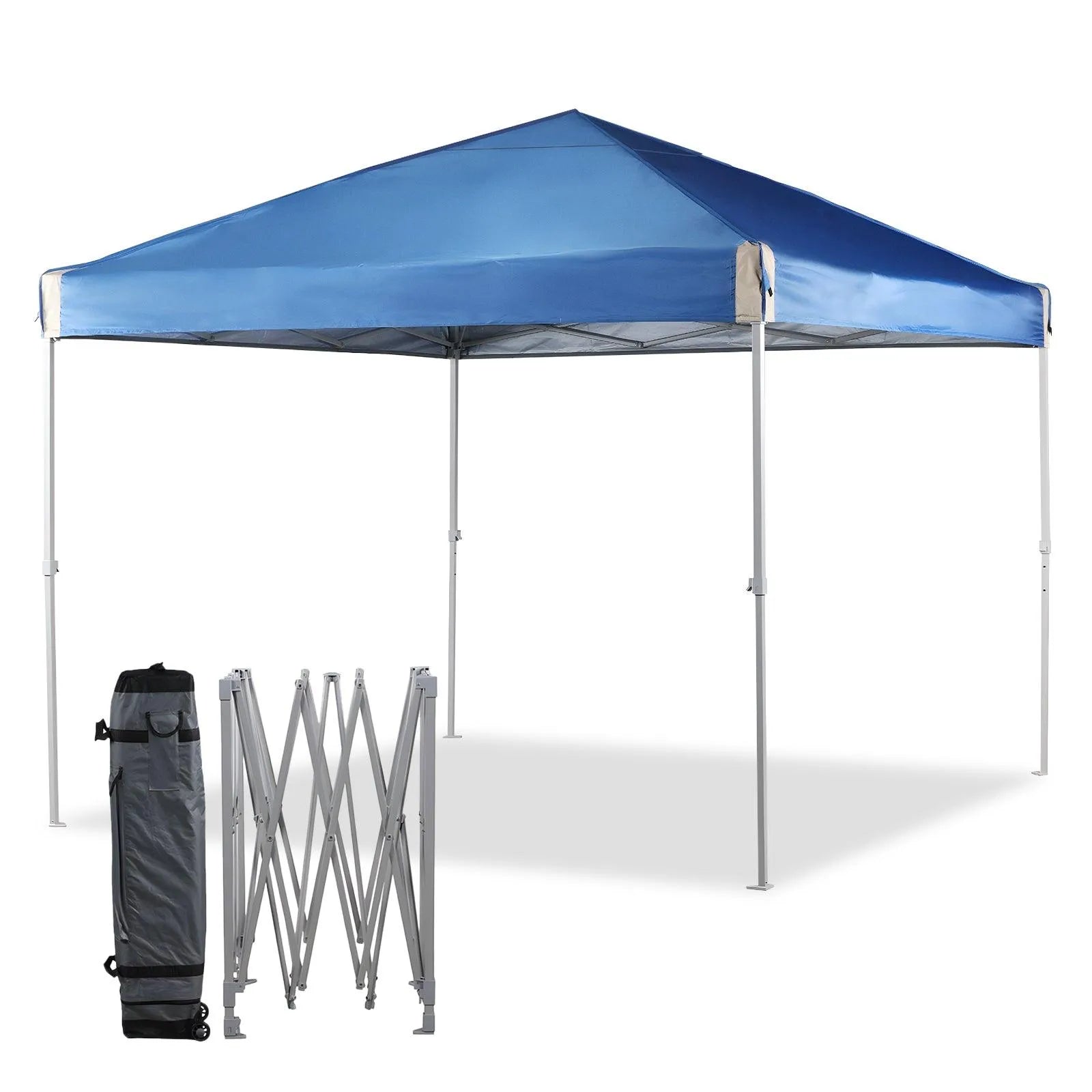 10 x 10 /12 x 12 FT Pop Up Canopy Tent with Roller Bag, Instant Shade Canopy Blue Aoodor