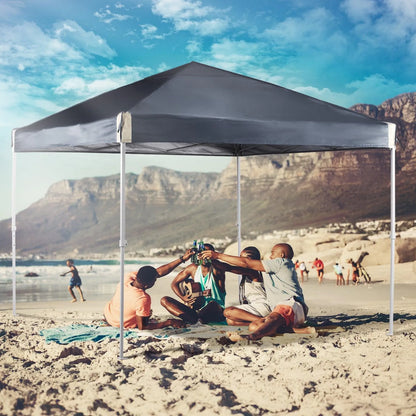 10 x 10 /12 x 12 FT Pop Up Canopy Tent with Roller Bag, Instant Shade Canopy Black Aoodor