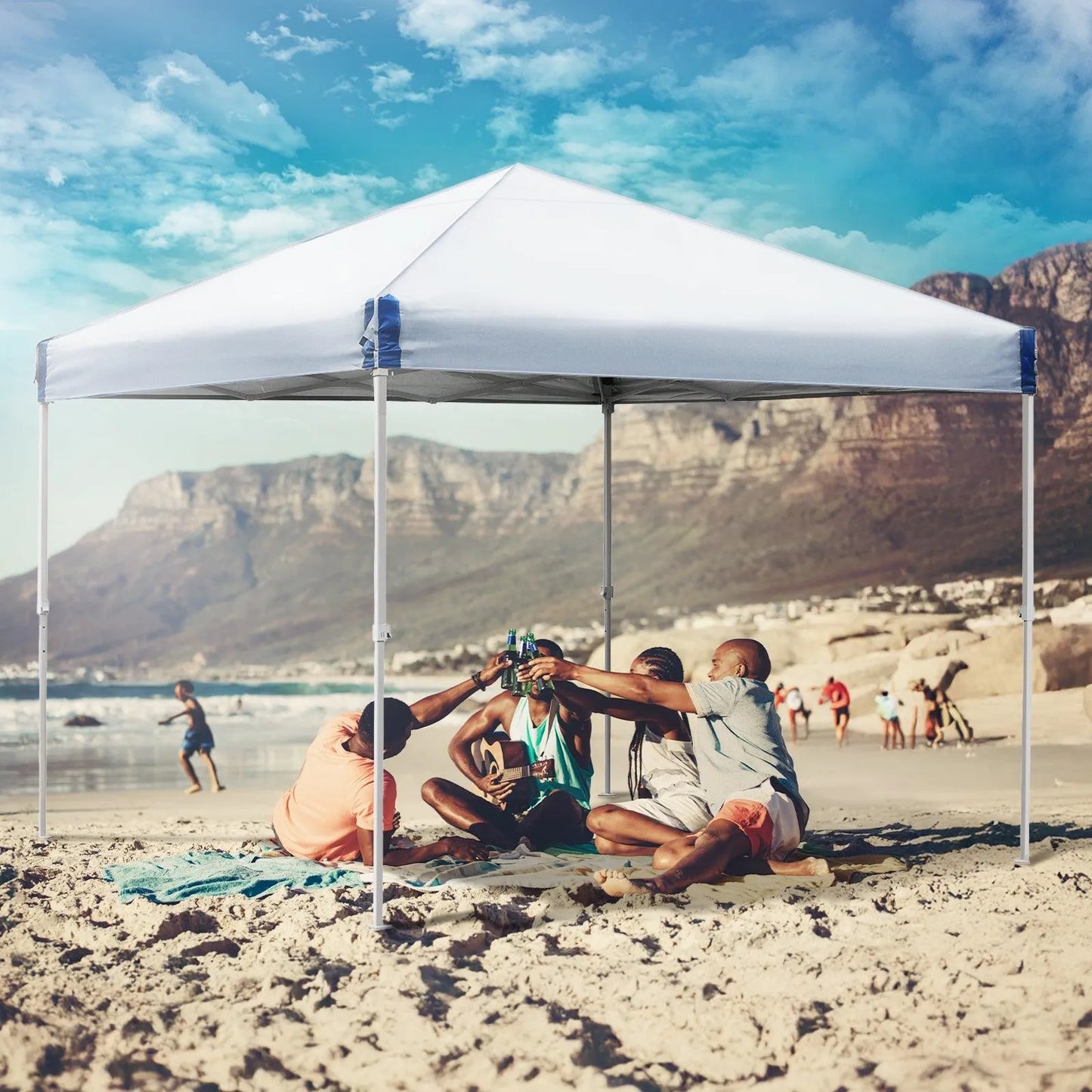 10 x 10 /12 x 12 FT Pop Up Canopy Tent with Roller Bag, Instant Shade Canopy Gray Aoodor