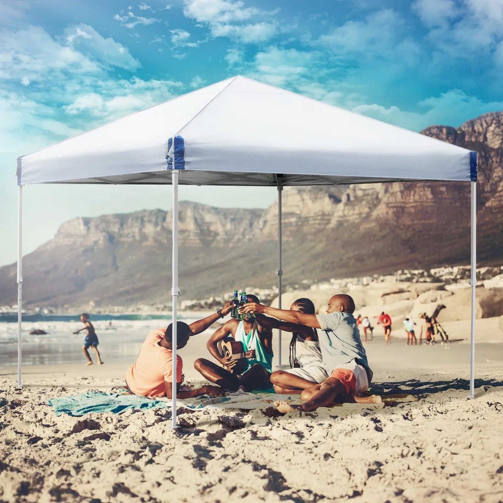 10 x 10 /12 x 12 FT Pop Up Canopy Tent with Roller Bag, Instant Shade Canopy Gray Aoodor