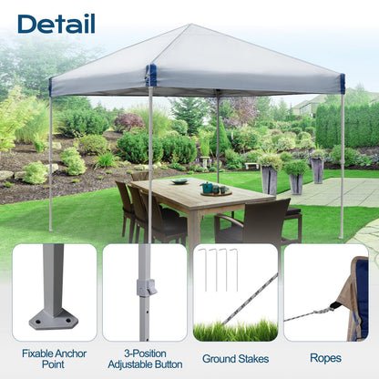 10 x 10 /12 x 12 FT Pop Up Canopy Tent with Roller Bag, Instant Shade Canopy Gray Aoodor