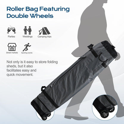 10 x 10 /12 x 12 FT Pop Up Canopy Tent with Roller Bag, Instant Shade Canopy Gray Aoodor