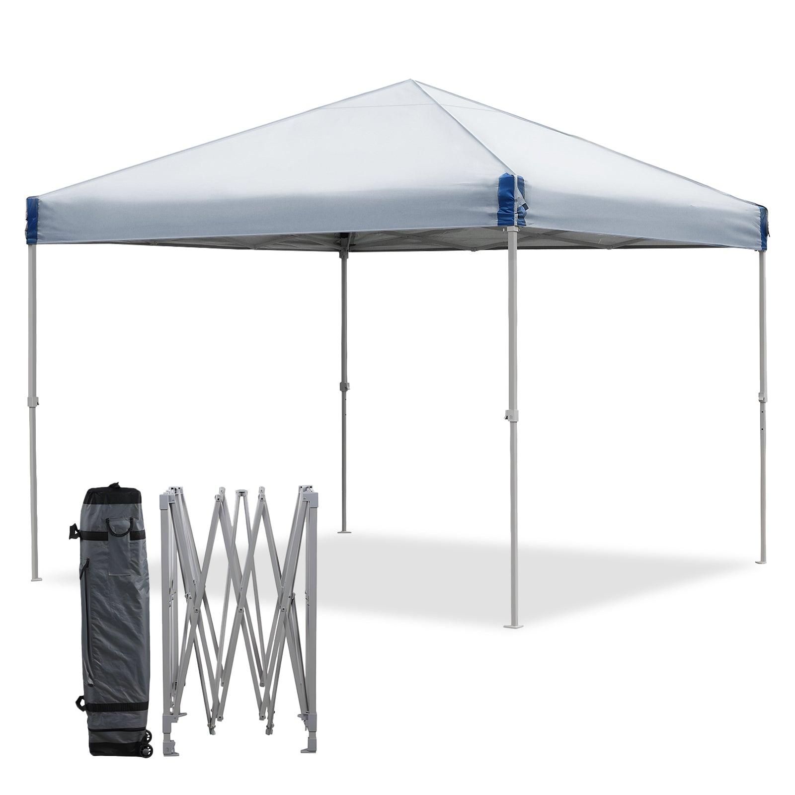 10 x 10 /12 x 12 FT Pop Up Canopy Tent with Roller Bag, Instant Shade Canopy Gray Aoodor