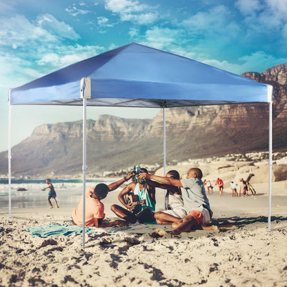 10 x 10 /12 x 12 FT Pop Up Canopy Tent with Roller Bag, Instant Shade Canopy Blue Aoodor