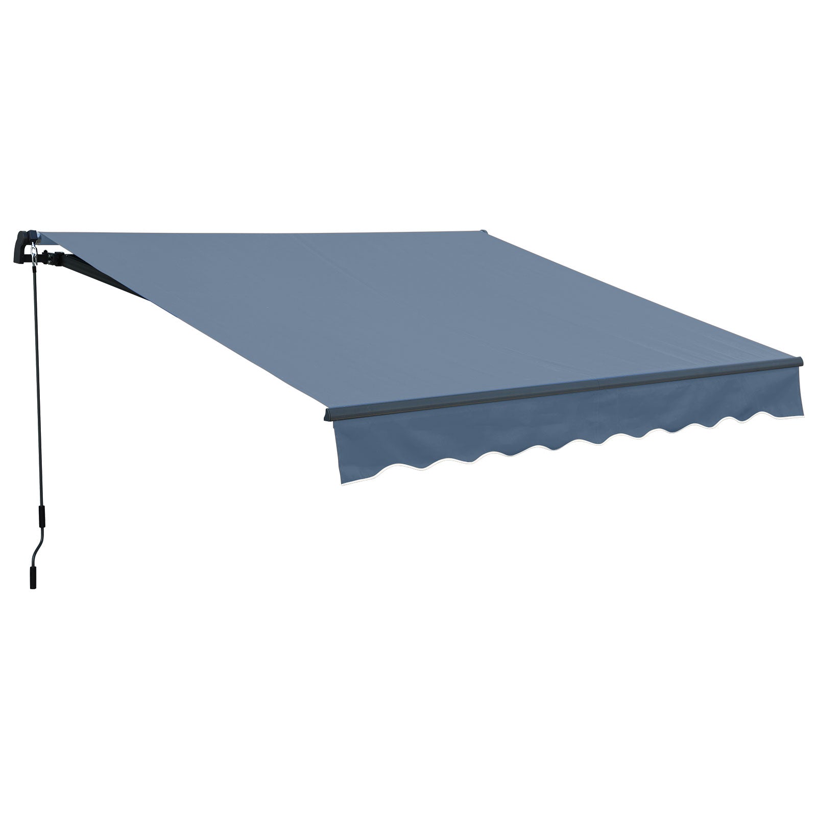 12'x  8' x 5' Retractable Window Awning Sunshade Shelter,Polyester Fabric,with Brackets and Two Wall Bases  Aoodor Gray  