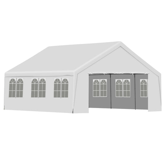 20 x 20 FT. /26 x 20 FT. Marquee Party Tent with Church Window Sidewalls - White