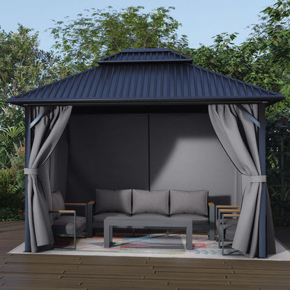 10x10/10x12/10x13/12x12/12x14 ft. Gazebo Curtain Set Protecting Privacy Side Walls 4 Panels (Curtain Only)