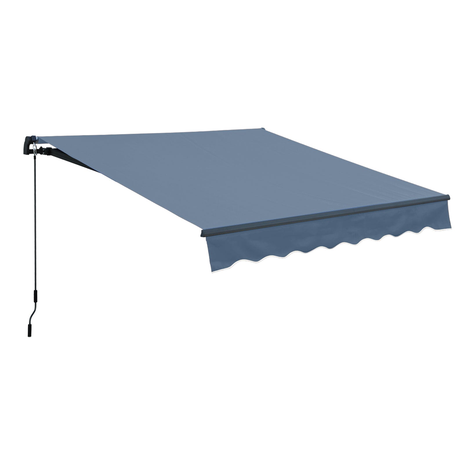 10' x 8' x 5' Retractable Window Awning Sunshade Shelter,Polyester Fabric,with Brackets and Two Wall Bases  Aoodor  Gray  