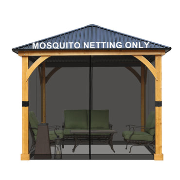 Universal Gazebo Replacement Mosquito Netting Screen 4-Panel Sidewalls with Double Zipper (Only Netting)  Aoodor    