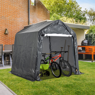 Heavy Duty Storage Shelter, Portable Shed Carport with Roll-up Zipper Door