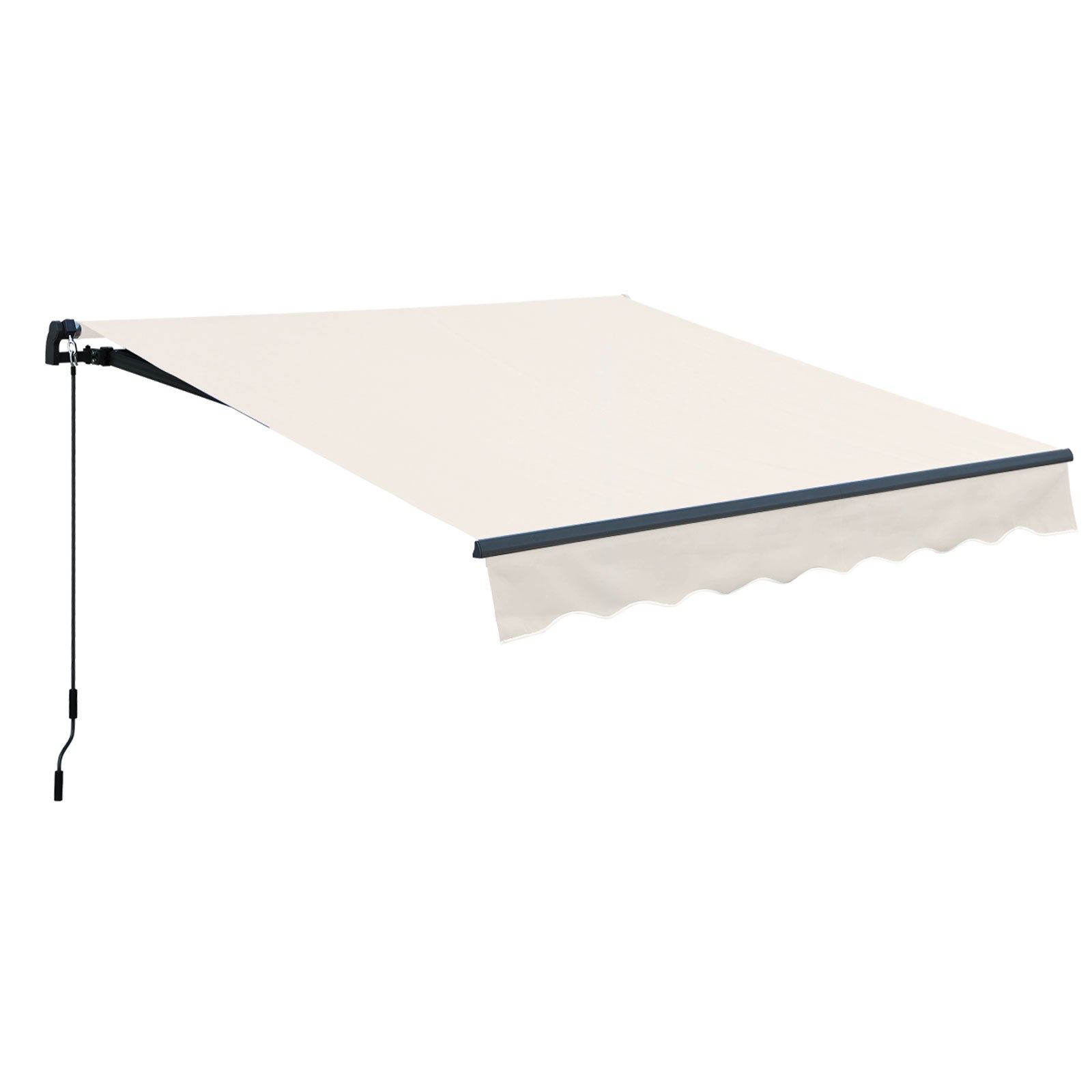 10' x 8' x 5' Retractable Window Awning Sunshade Shelter,Polyester Fabric,with Brackets and Two Wall Bases  Aoodor  khaki  