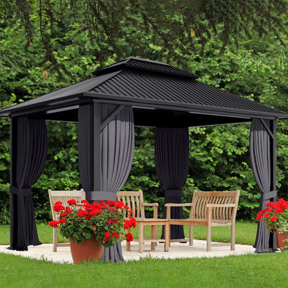 10x10/10x12/10x13/12x12/12x14 ft. Gazebo Curtain Set Protecting Privacy Side Walls 4 Panels (Curtain Only)