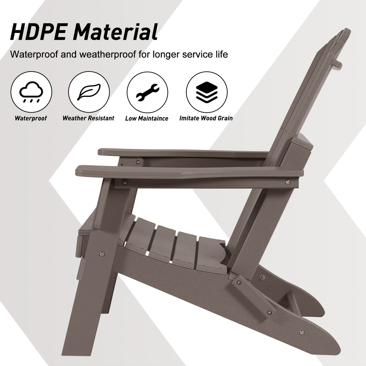 Folding Adirondack Chair 31.5'' (L) x 28.74'' (W) x 37'' (H)