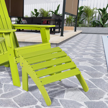 Outdoor Adirondack Ottoman, HDPE Adirondack Chair Ottoman