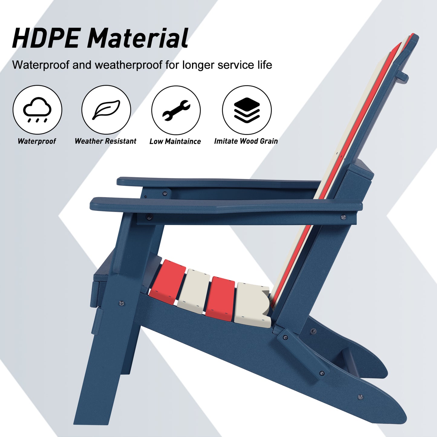 Folding Adirondack Chair 31.5'' (L) x 28.74'' (W) x 37'' (H)