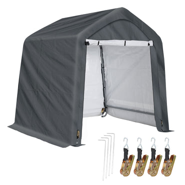 Heavy Duty Storage Shelter, Portable Shed Carport with Roll-up Zipper Door