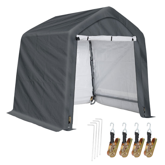 Heavy Duty Storage Shelter, Portable Shed Carport with Roll-up Zipper Door