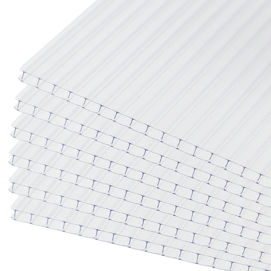 6 PcsPolycarbonate Greenhouse Panels, Waterproof UV Protected Reinforced Sheets