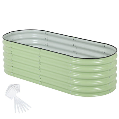 4-In-1 Oval Modular Aluzinc Raised Garden Bed 60'' x 24'' x 17'' Aoodor
