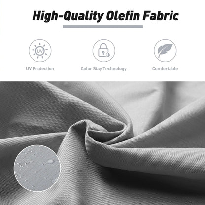45x22x4 inch High Back Chair Cushions Set of 4, UV-Protected & Water-Resistant Gray Aoodor Olefin Fabric