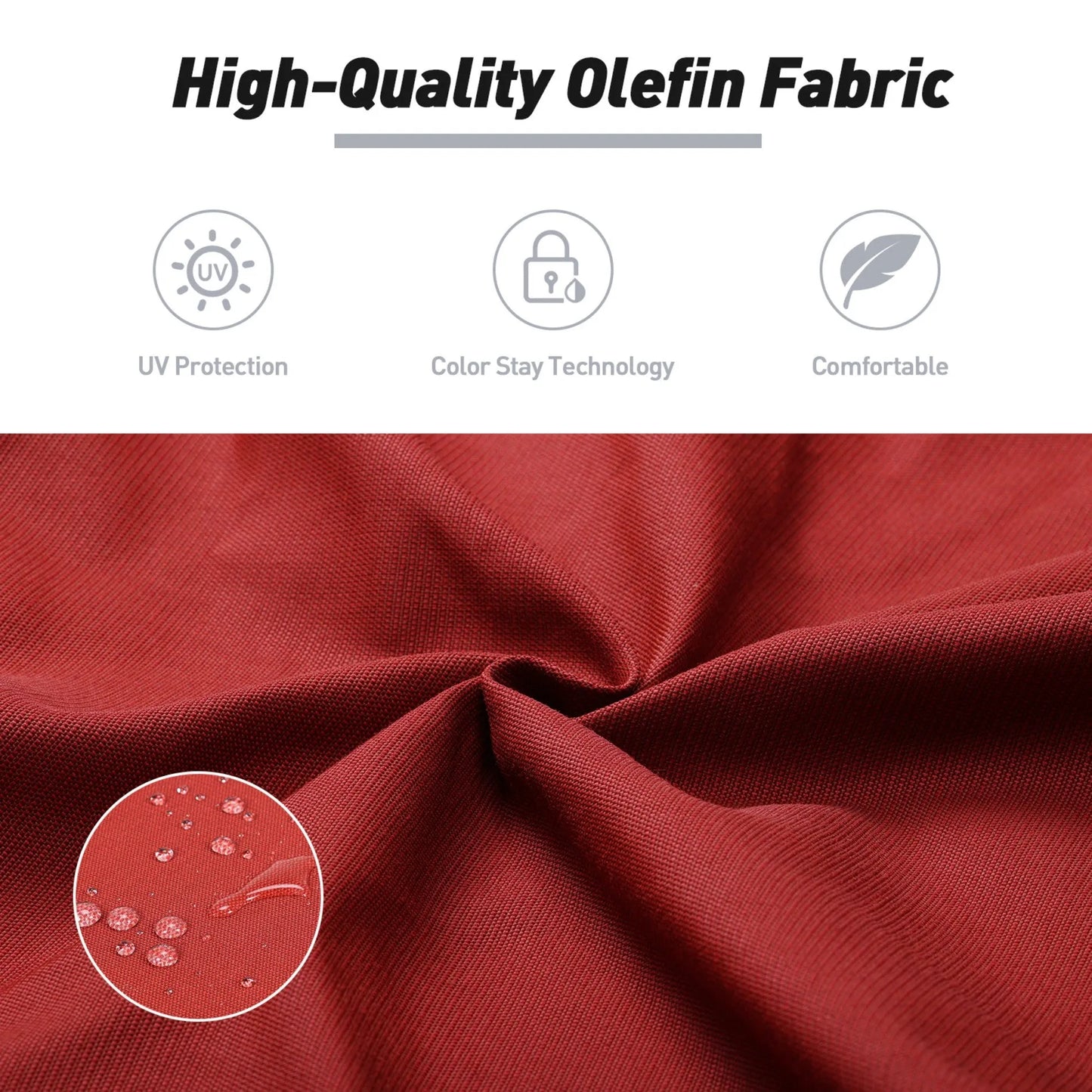 45x22x4 inch High Back Chair Cushions Set of 4, UV-Protected & Water-Resistant Red Aoodor Olefin Fabric