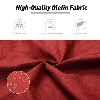 45x22x4 inch High Back Chair Cushions Set of 4, UV-Protected & Water-Resistant Red Aoodor Olefin Fabric