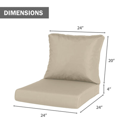 Outdoor Chair Cushions, Set of 2 Outdoor Deep Seat Cushions with Handle & Adjustable Straps