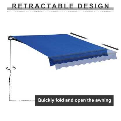 10' x 8' x 5' Retractable Window Awning Sunshade Shelter,Polyester Fabric,with Brackets and Two Wall Bases  Aoodor    