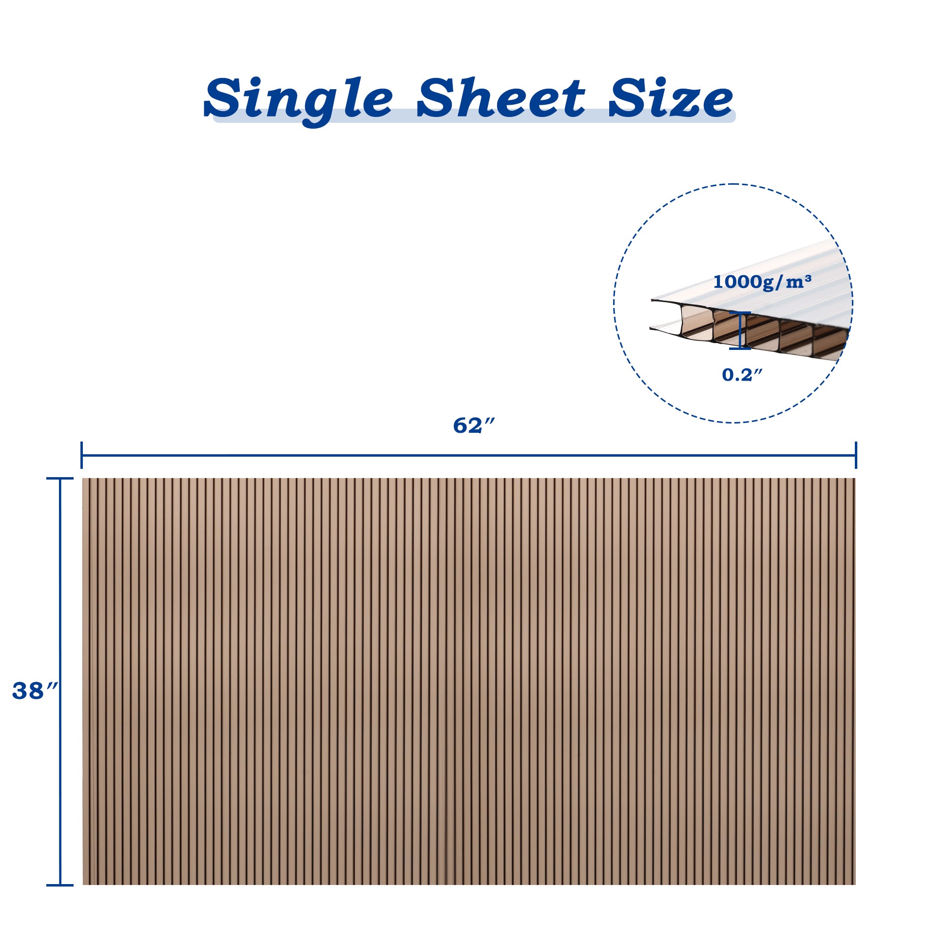 6 Pieces Polycarbonate Gazebo Proof 38"x 62" Panels