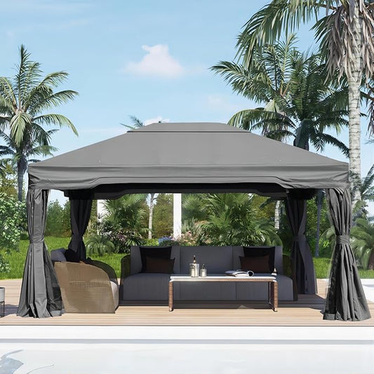 Canopy for 14 x 12 ft. Outdoor Gazebo (Canopy Only)  - Gray