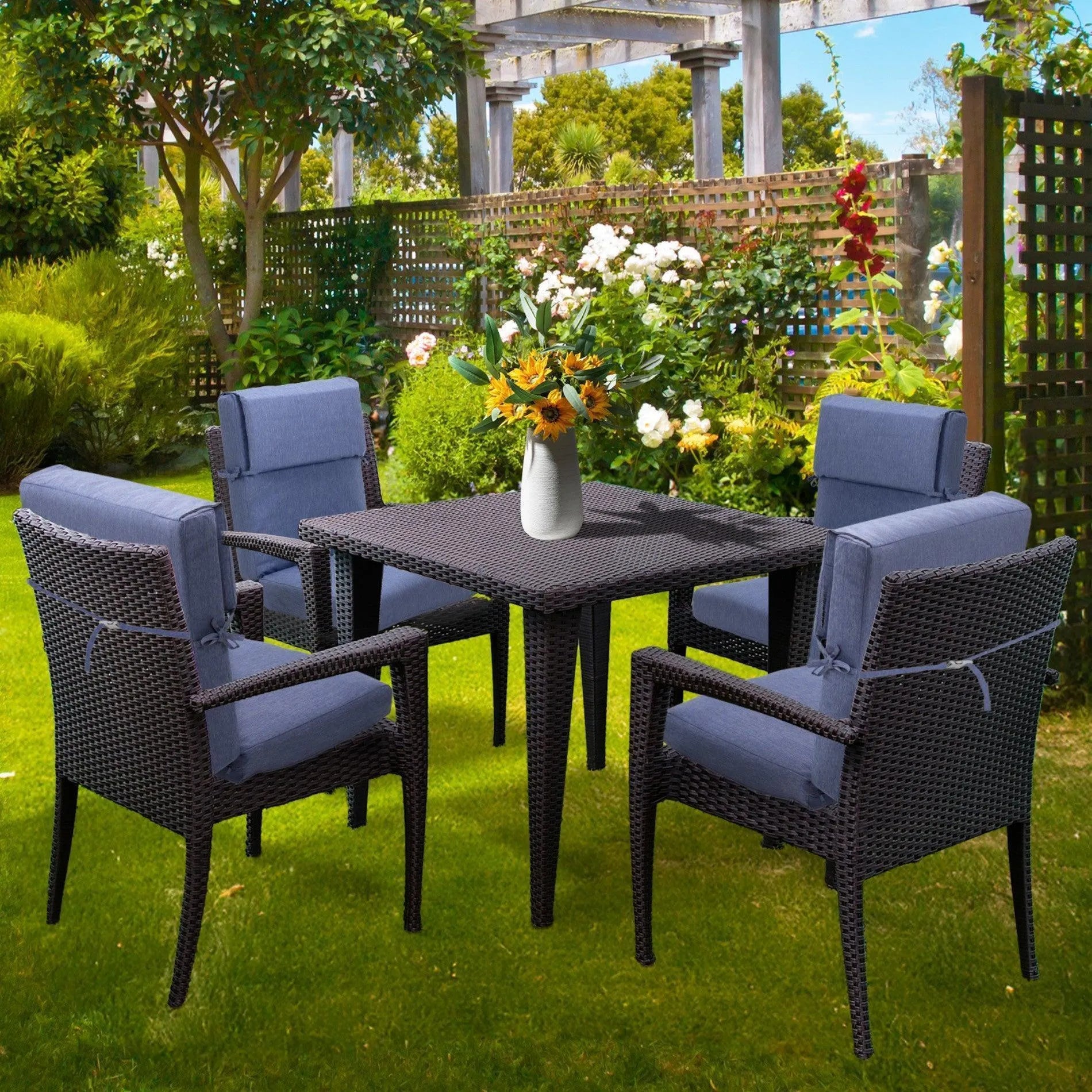 High Back Chair Cushions Set of 4, UV-Protected & Water-Resistant, 45 x 22 x 4 Inches Aoodor