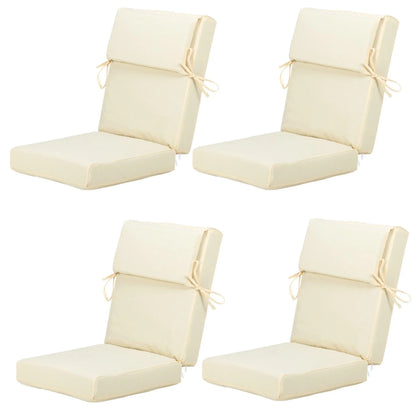 Aoodor High Back Chair Cushions Set of 4, UV-Protected & Water-Resistant, 45 x 22 x 4 Inches Lightyellow