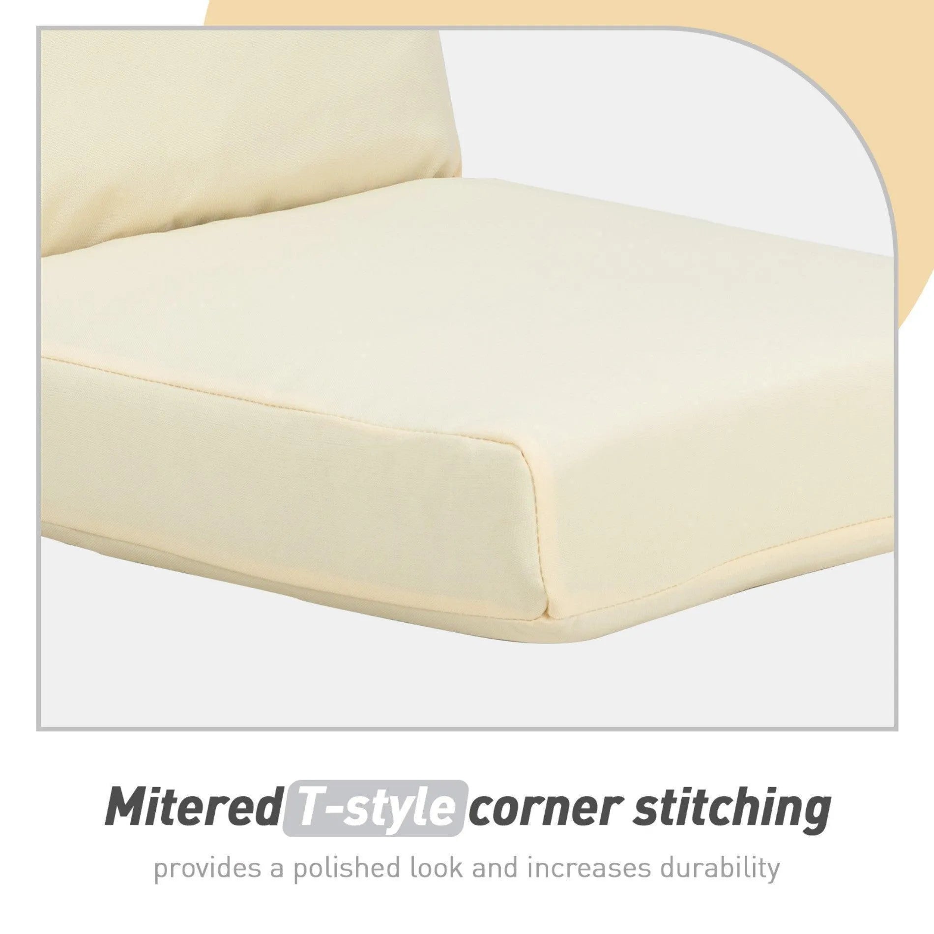 High Back Chair Cushions Set of 4, UV-Protected & Water-Resistant, 45 x 22 x 4 Inches Lightyellow Aoodor
