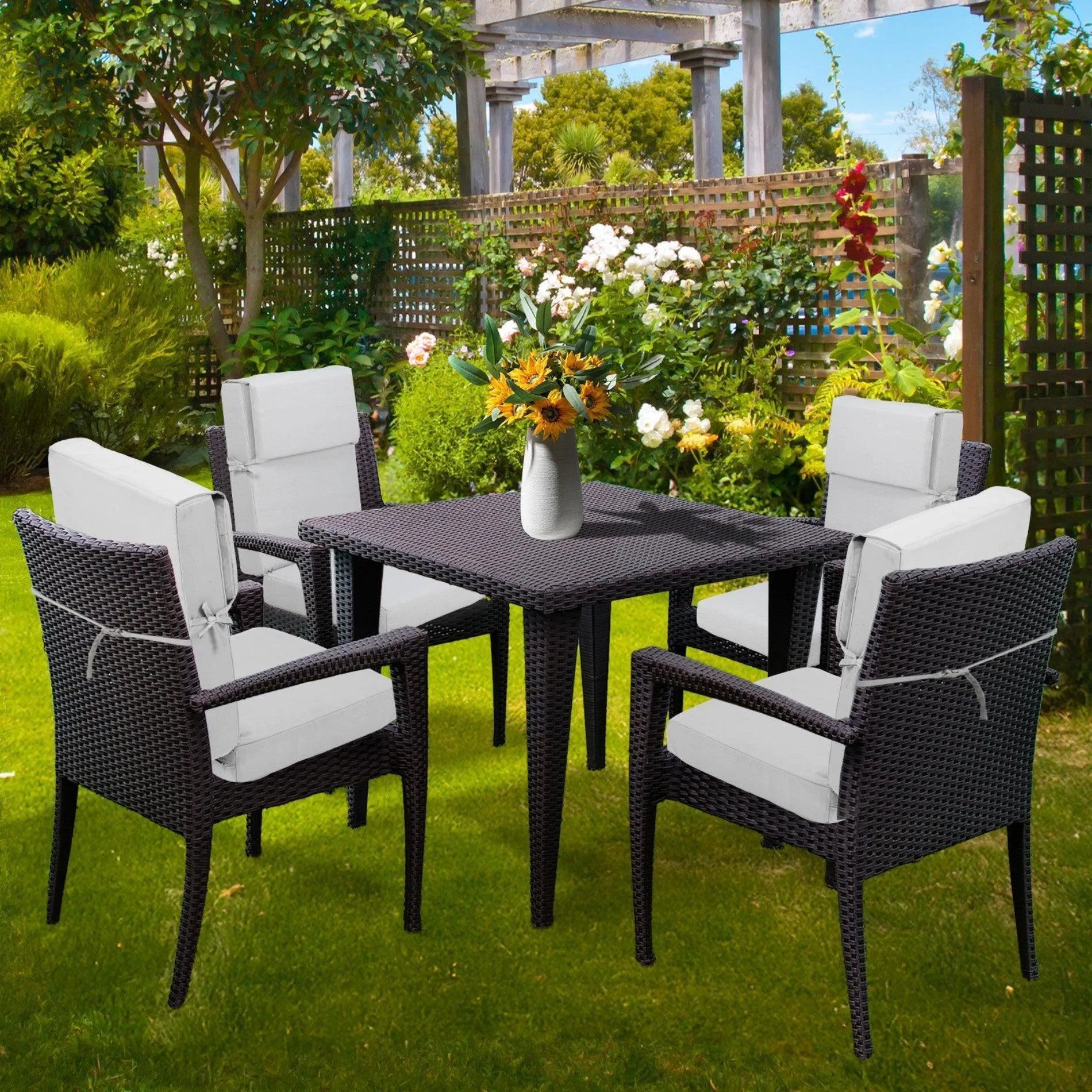 High Back Chair Cushions Set of 4, UV-Protected & Water-Resistant, 45 x 22 x 4 Inches Aoodor
