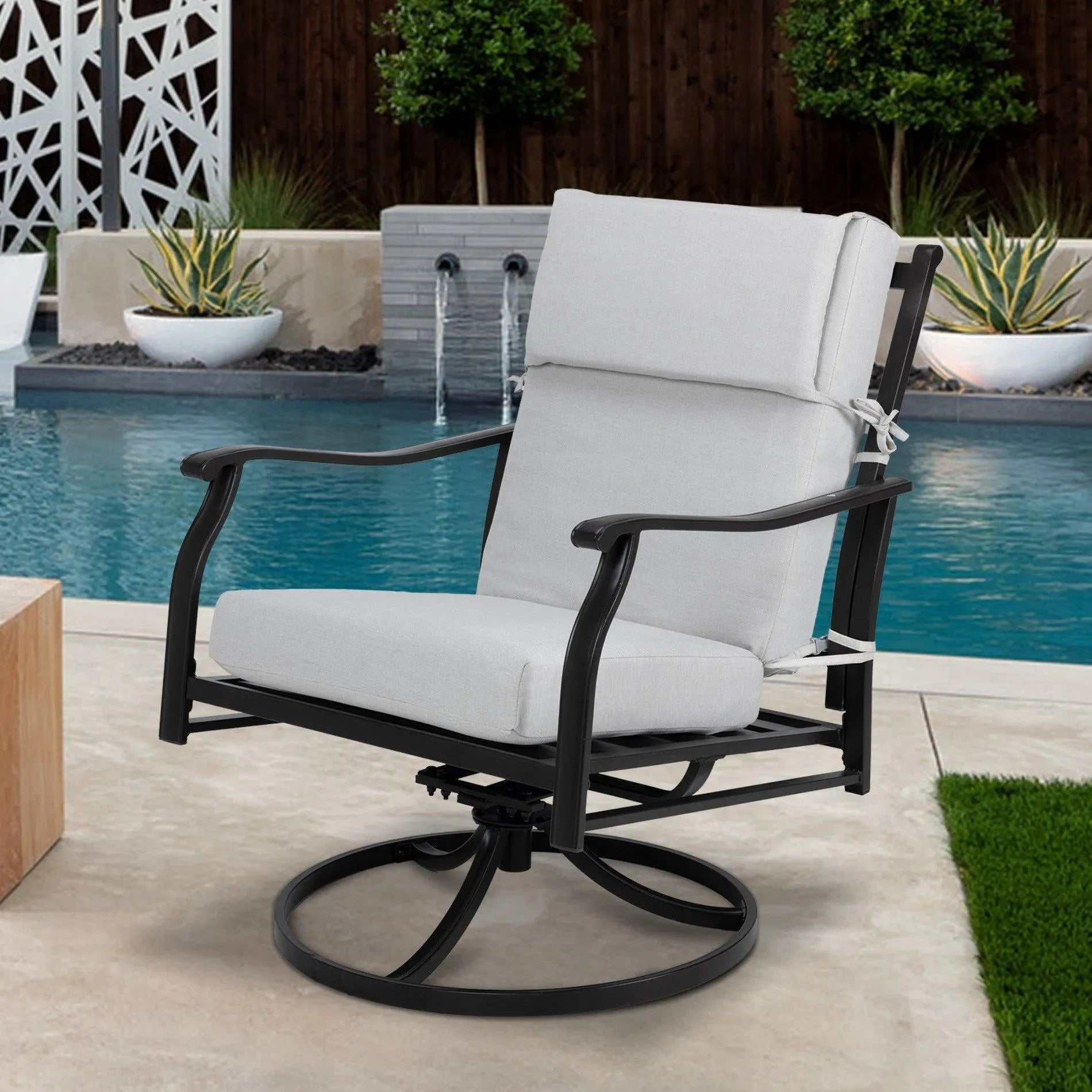 High Back Chair Cushions Set of 4, UV-Protected & Water-Resistant, 45 x 22 x 4 Inches Aoodor