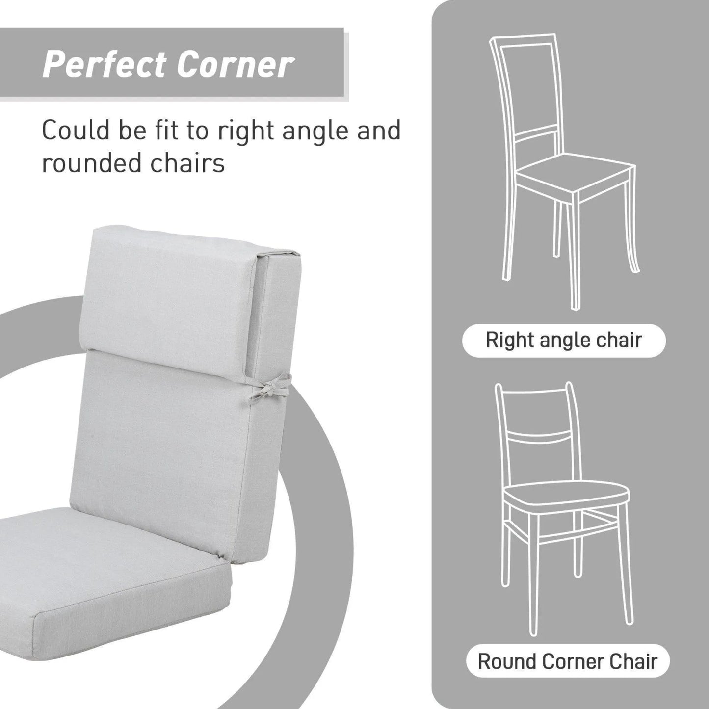 High Back Chair Cushions Set of 4, UV-Protected & Water-Resistant, 45 x 22 x 4 Inches Aoodor