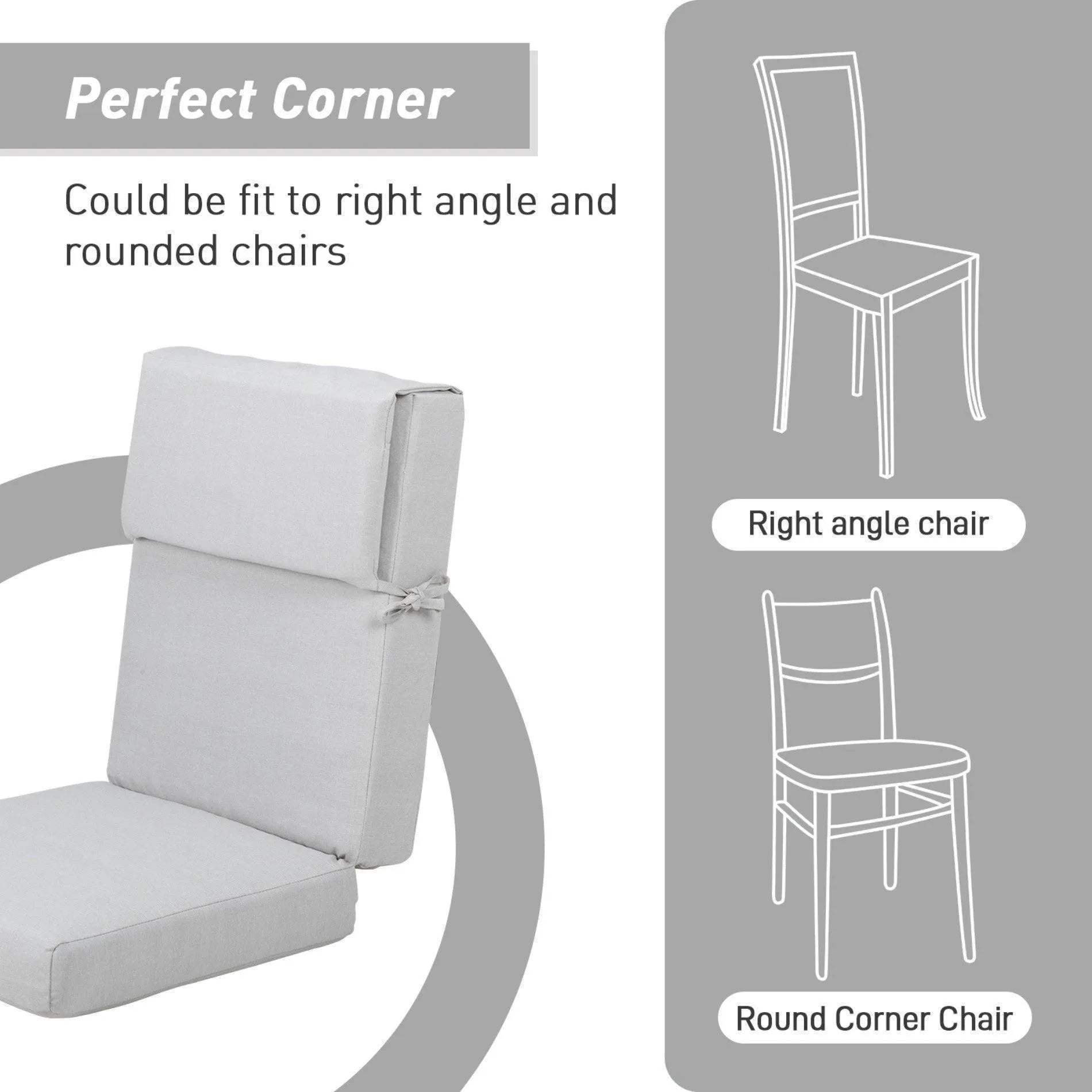 High Back Chair Cushions Set of 4, UV-Protected & Water-Resistant, 45 x 22 x 4 Inches Aoodor