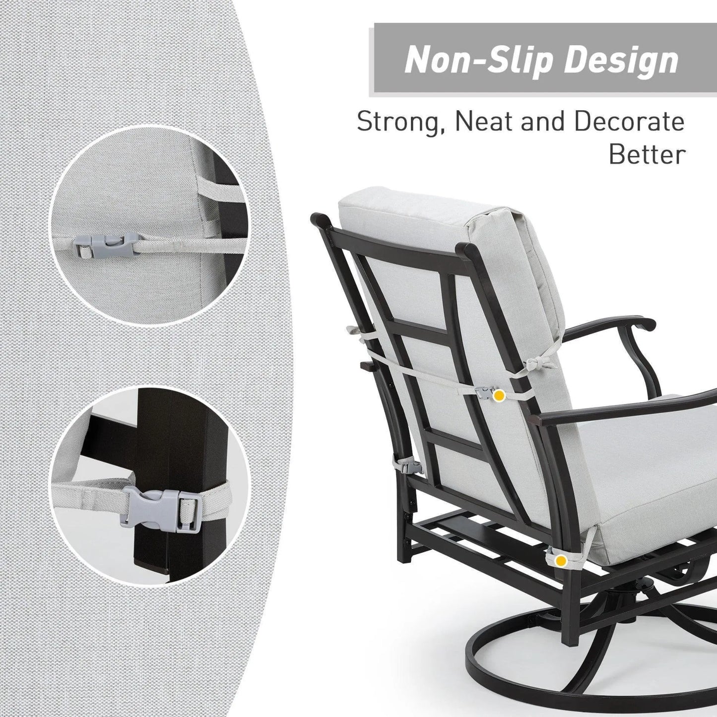 High Back Chair Cushions Set of 4, UV-Protected & Water-Resistant, 45 x 22 x 4 Inches Aoodor