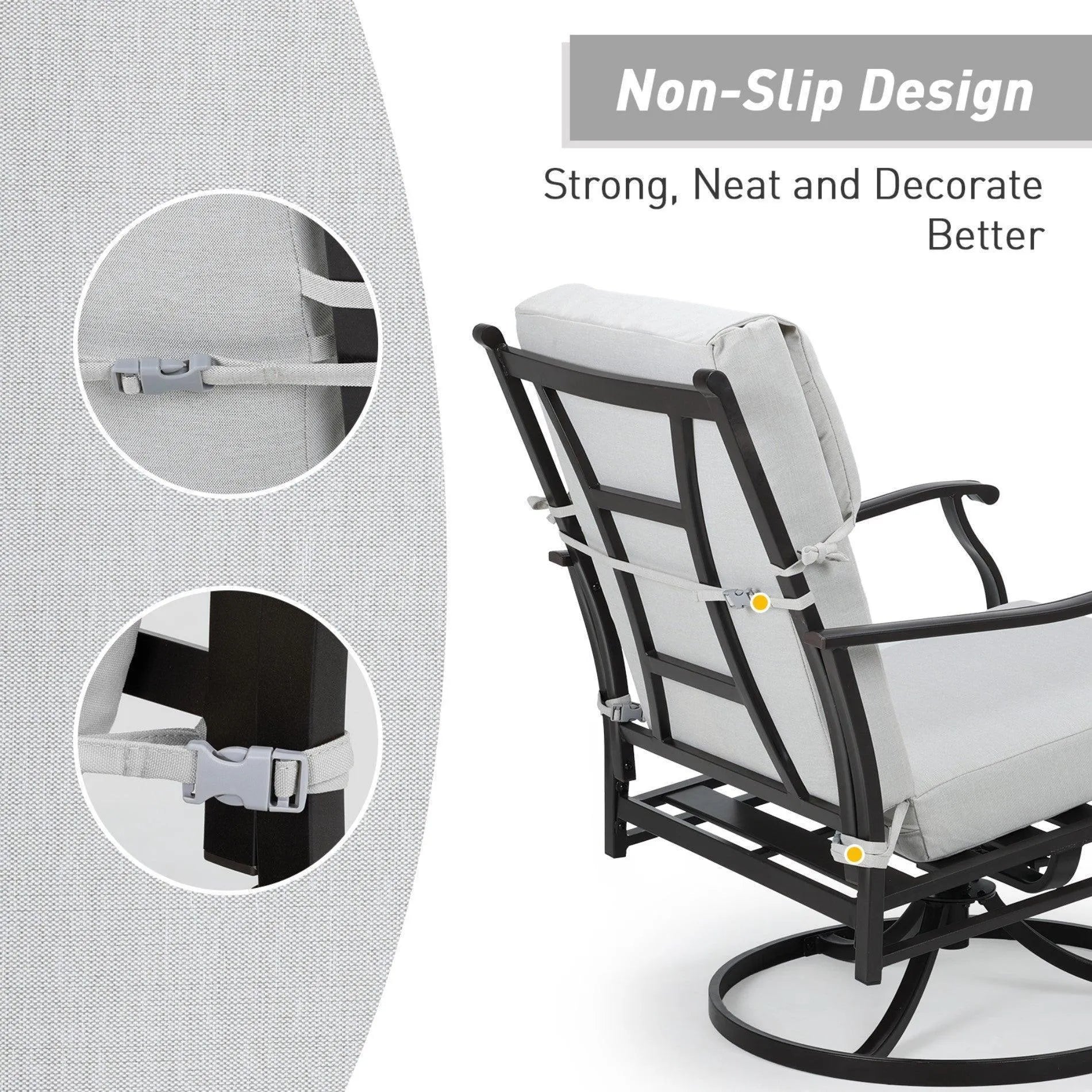 High Back Chair Cushions Set of 4, UV-Protected & Water-Resistant, 45 x 22 x 4 Inches Aoodor